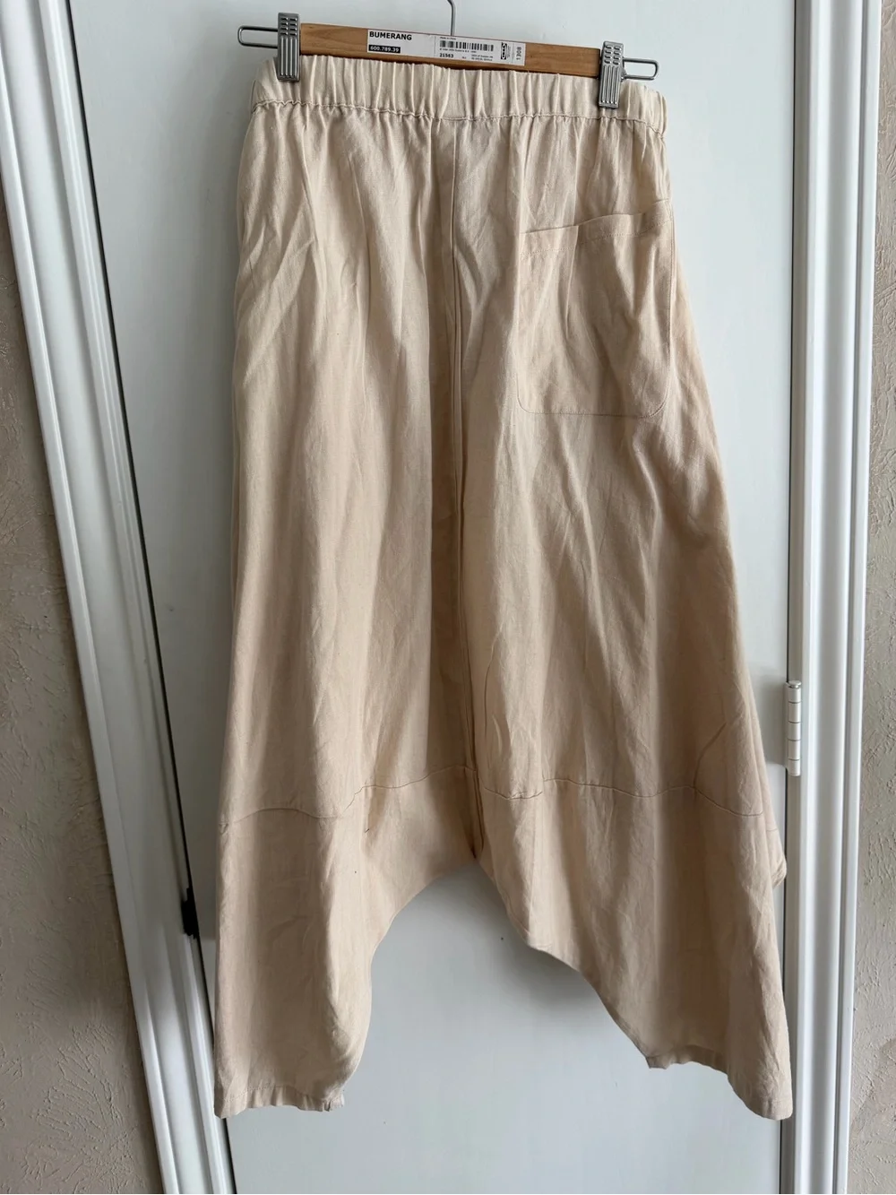 Beige Harem Pants Draped Capri pants from Tokyo One Size Fits All S-L Drawstring